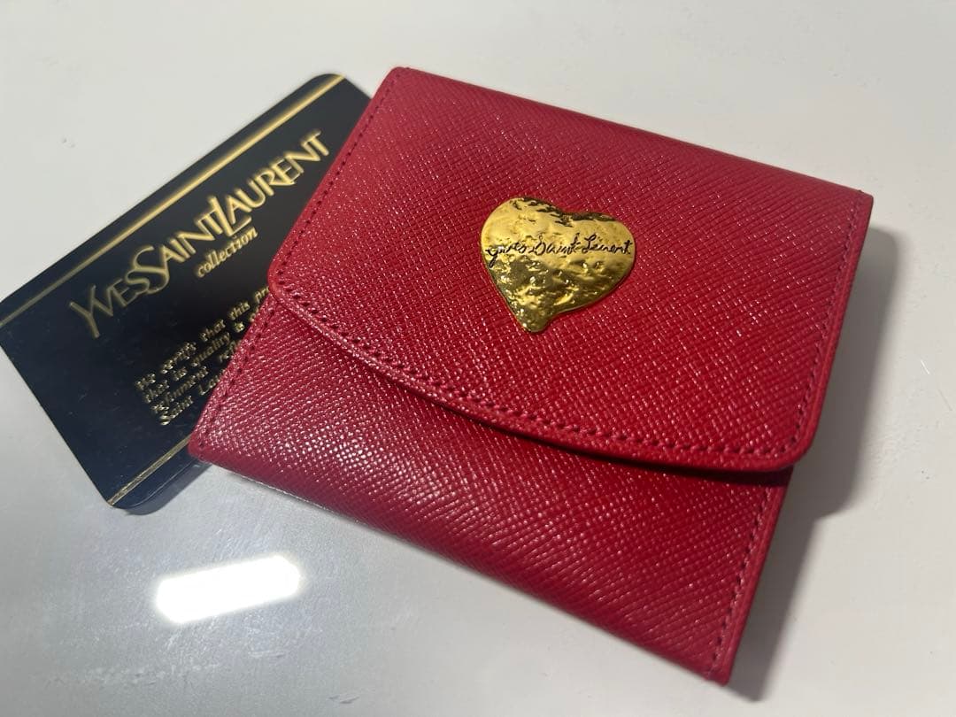 希少 イヴサンローラン 小銭入れ ケース ヴィンテージ 赤 新品未使用