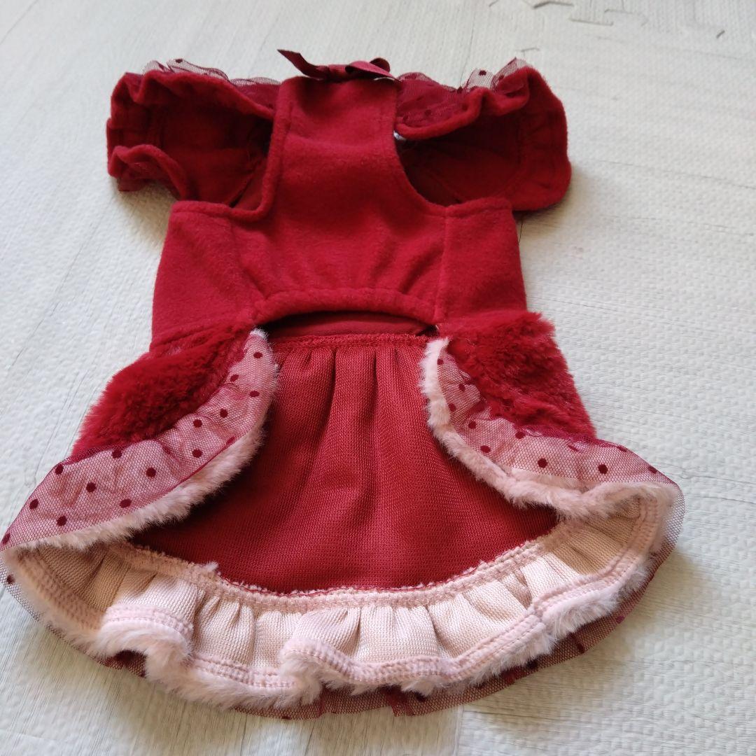 CanNanaクマ刺繍付き赤犬服