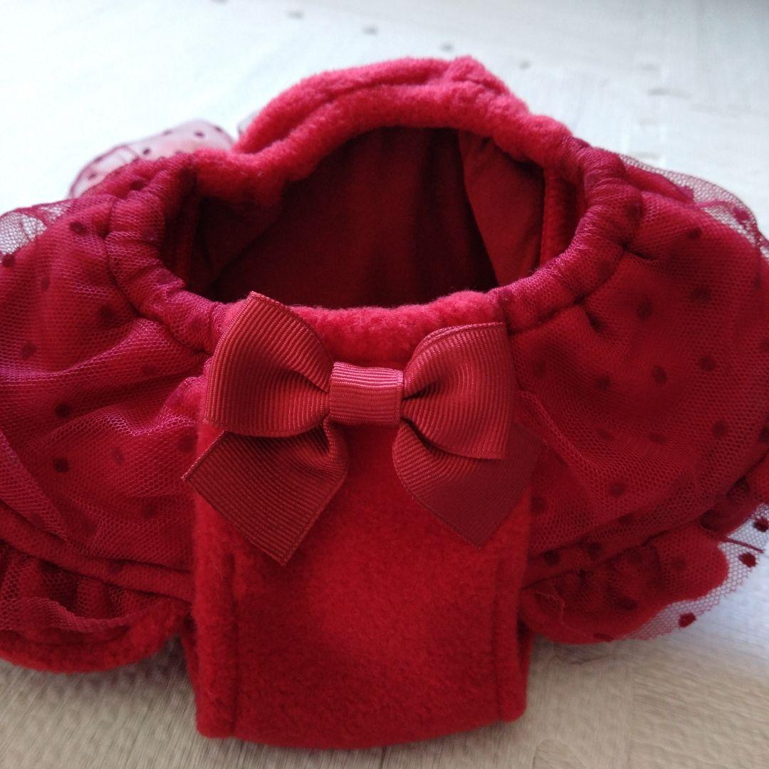 CanNanaクマ刺繍付き赤犬服