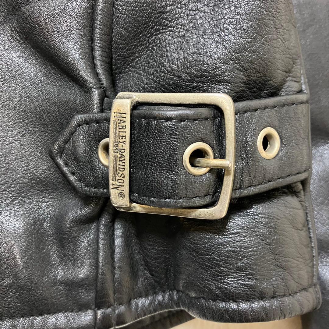 ハーレーダビッドソン 裏地キルティング 本革 肉厚 レザージャケット ライダース