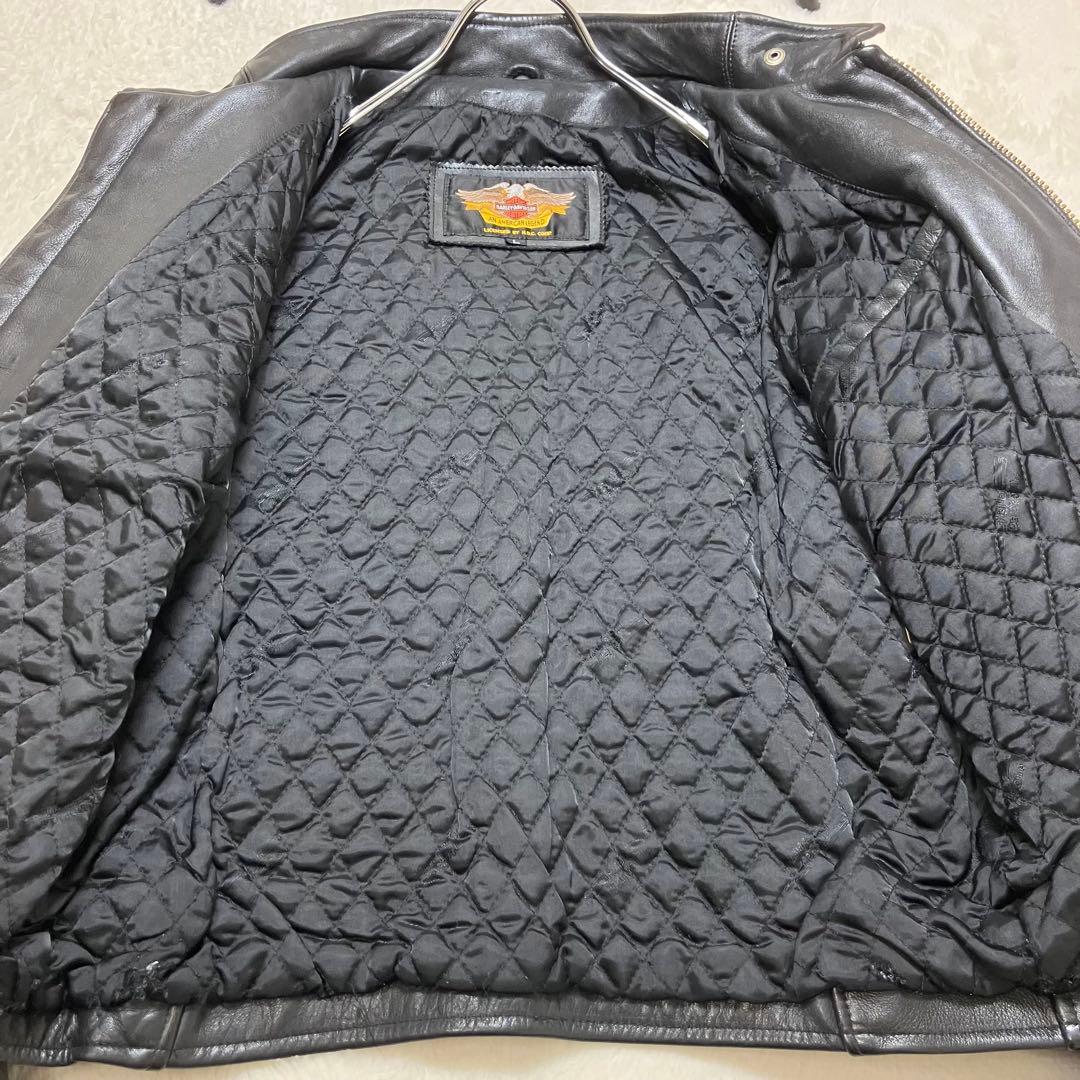 ハーレーダビッドソン 裏地キルティング 本革 肉厚 レザージャケット ライダース