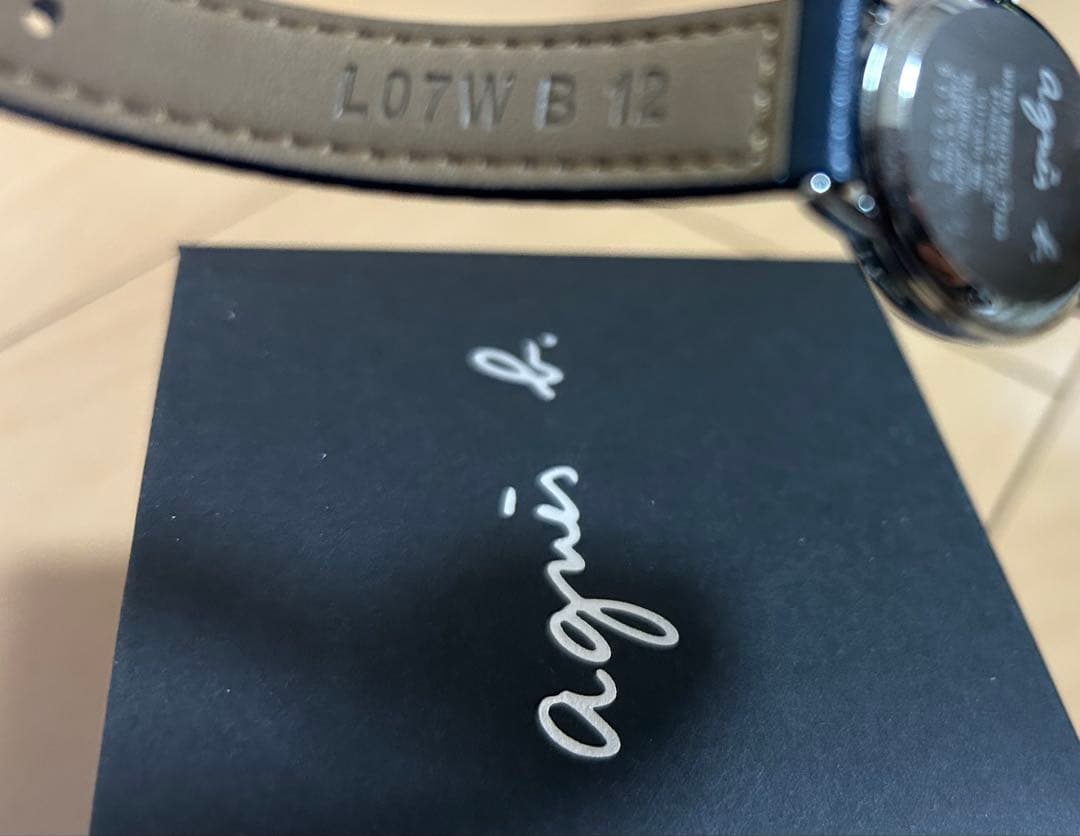 【新品】アニエスベー　ネイビー レザーベルト 時計