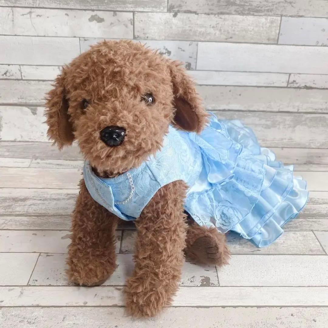 犬のウェディングドレス✨カラードレス 水色 M