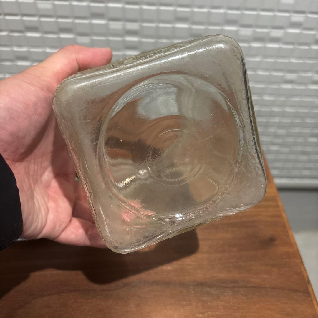 唐草文様 あめや瓶 菓子瓶 アルミ蓋 レア レトロ