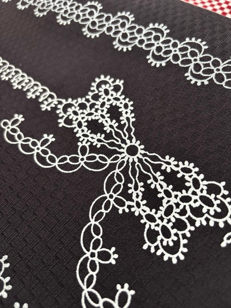 ワイヤーレース柄の名古屋帯　リボン