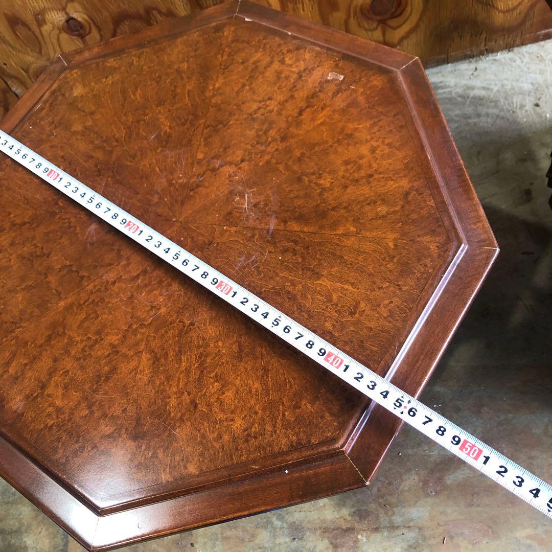 八角形の木製テーブル　アンティークテーブル　サイドテーブル　ミニテーブル
