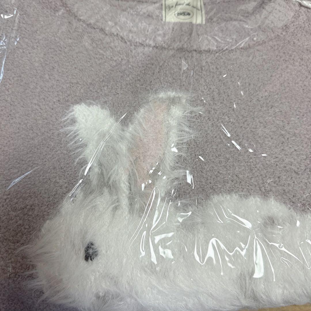 新品未開封 ジェラートピケ ベビモコラビットジャガードワンピース グレー うさぎ