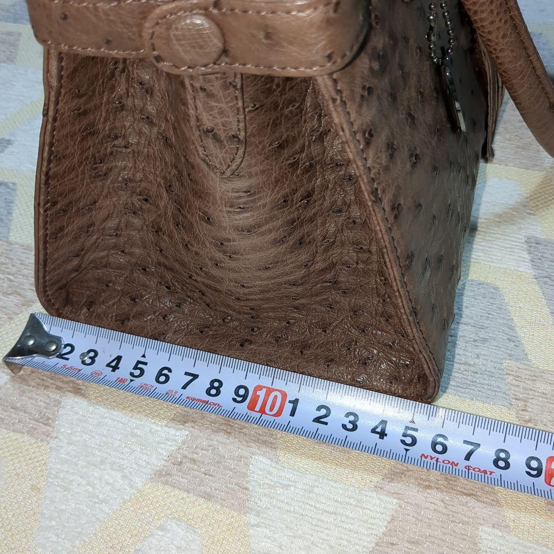 オーストリッチ　ハンドバッグ　ブラウン　JＲA　日本製