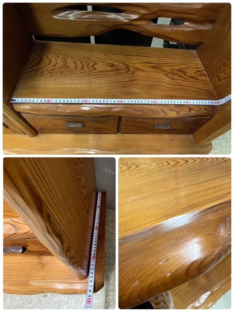 貴重　屋久杉 良質杢 飾り棚 茶棚 サイドボード リビングボード 茶箪笥