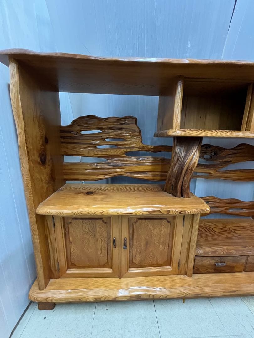 貴重　屋久杉 良質杢 飾り棚 茶棚 サイドボード リビングボード 茶箪笥