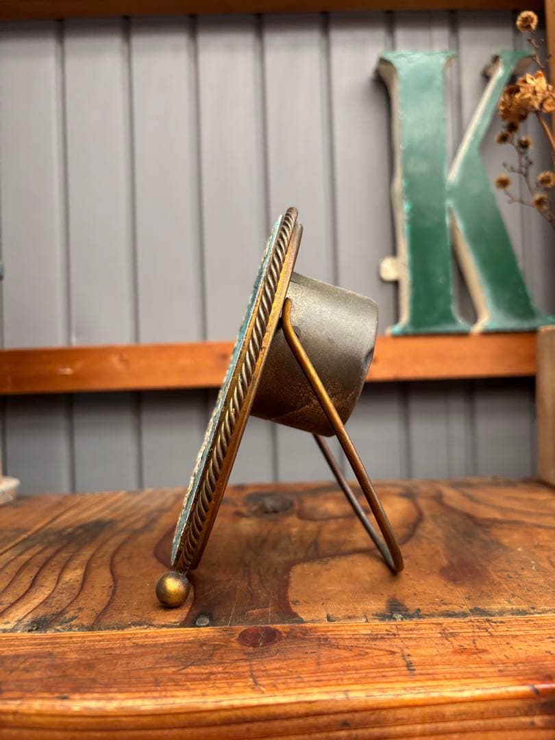 イタリア製 アンティーク マイクロモザイク ガラス工芸 時計フレーム 希少品