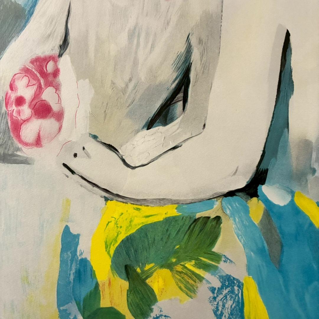 美品 マリー・ローランサン「夢想（二人の女）」リトグラフ 刷師サイン入 フランス