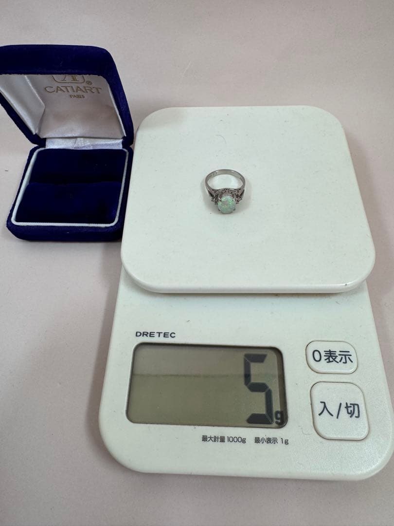 宝石 指輪天然ダイヤモンド Pt900刻印サイズ、8.00mm x9.90mm