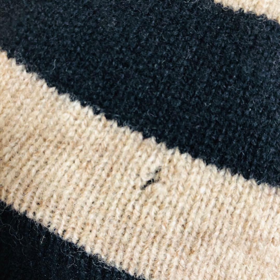 ヴィヴィアンウエストウッド　ニット帽　耳当て付き　ボーダ　ボンボンニットキャップ