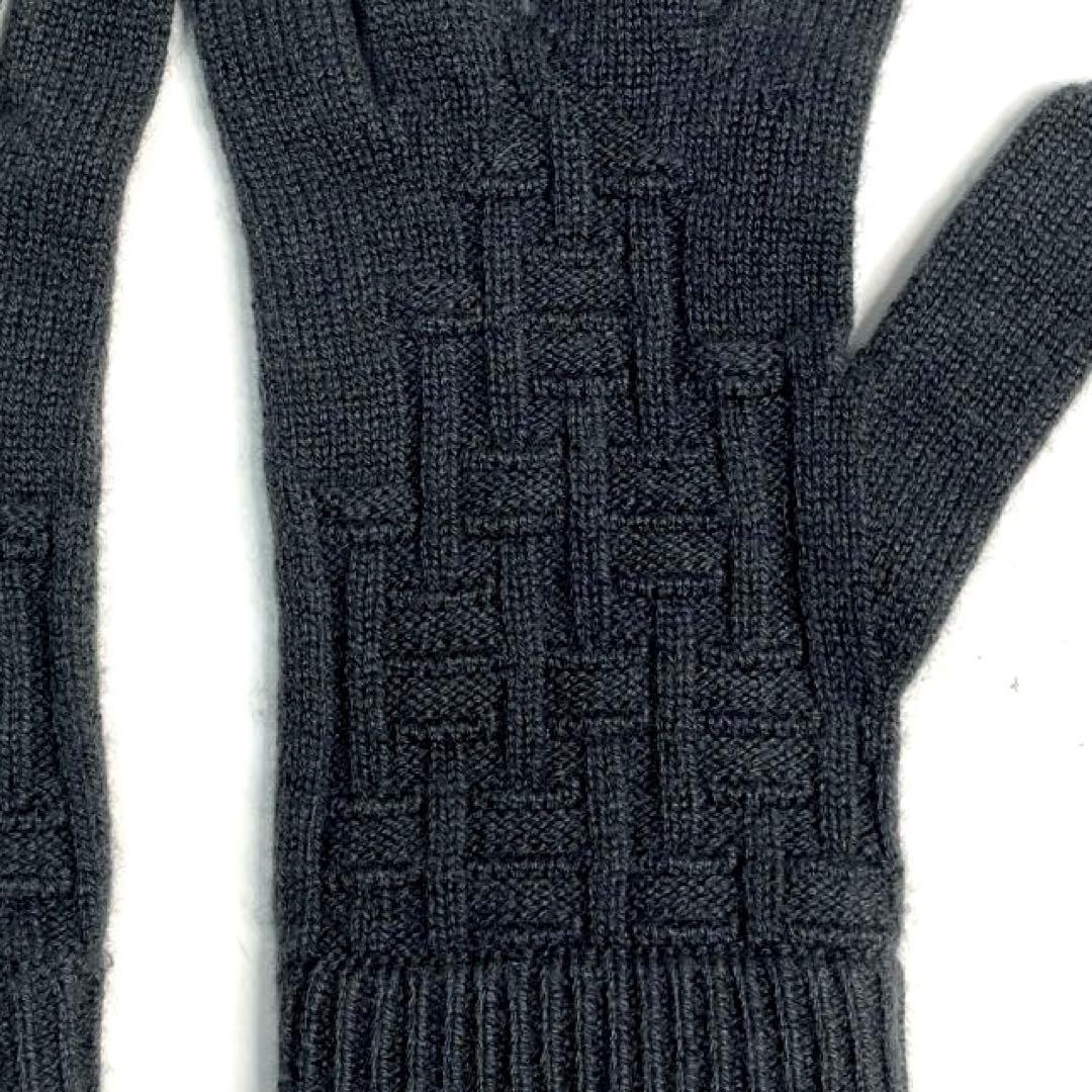 エルメス カシミア 手袋 グローブ M H柄 トリマイヨン
