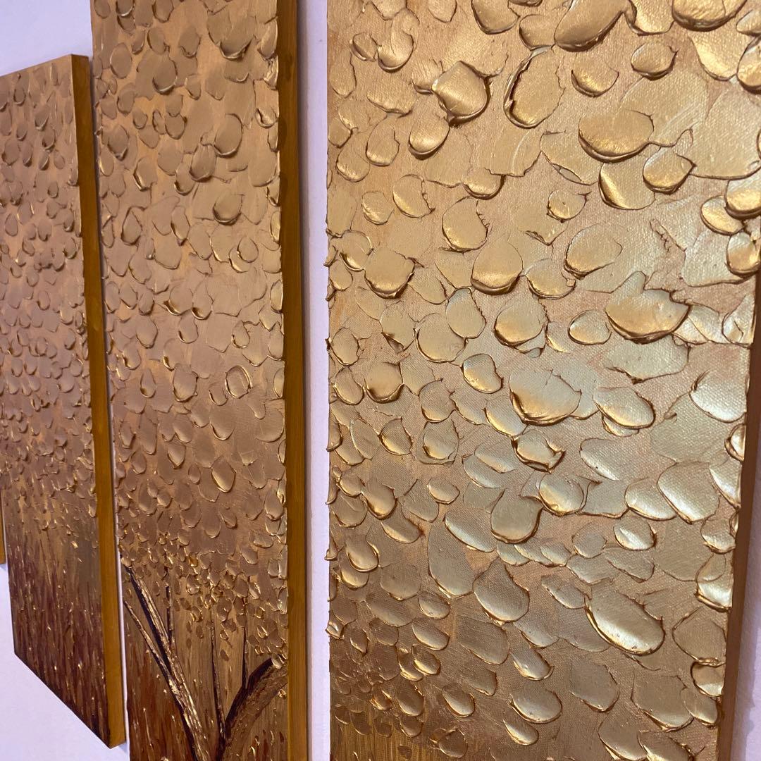 【金色の絵】金の木　絵画　風水