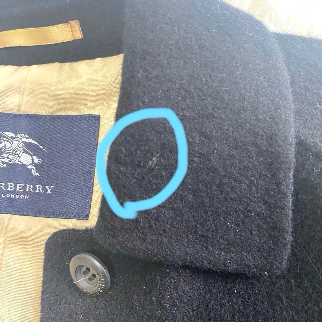 バーバリーロンドン　BURBERRYステンカラーコート　羊毛 カシミヤM 黒