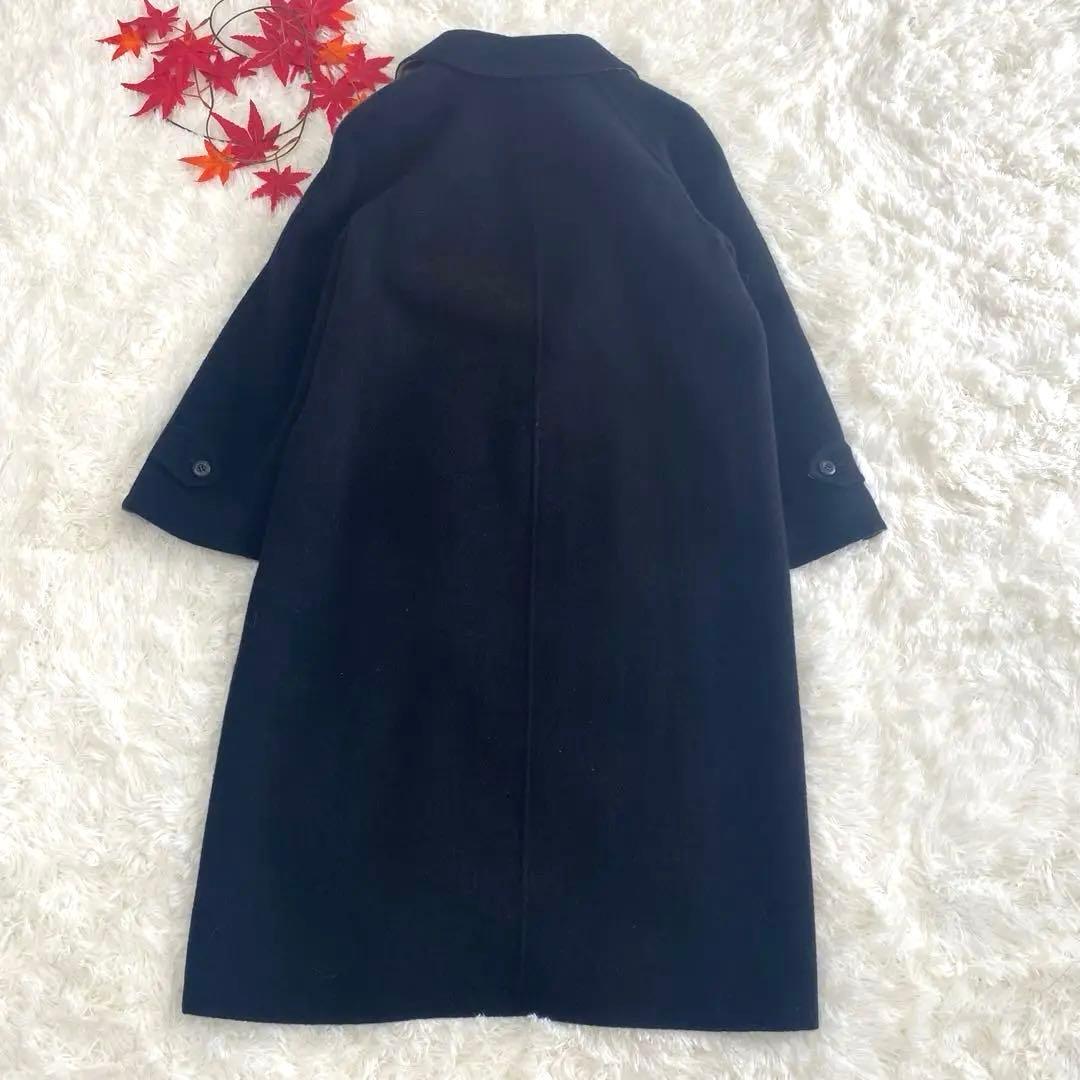 バーバリーロンドン　BURBERRYステンカラーコート　羊毛 カシミヤM 黒