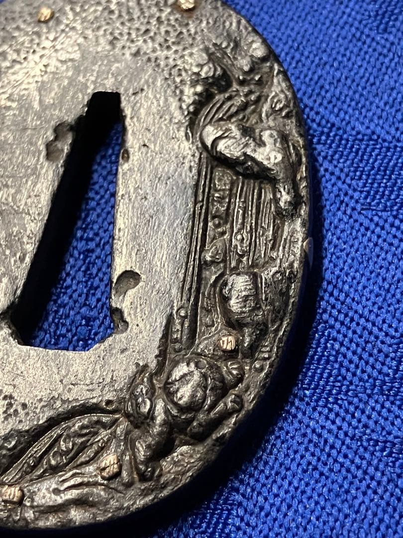 鍔　短刀鍔　象嵌