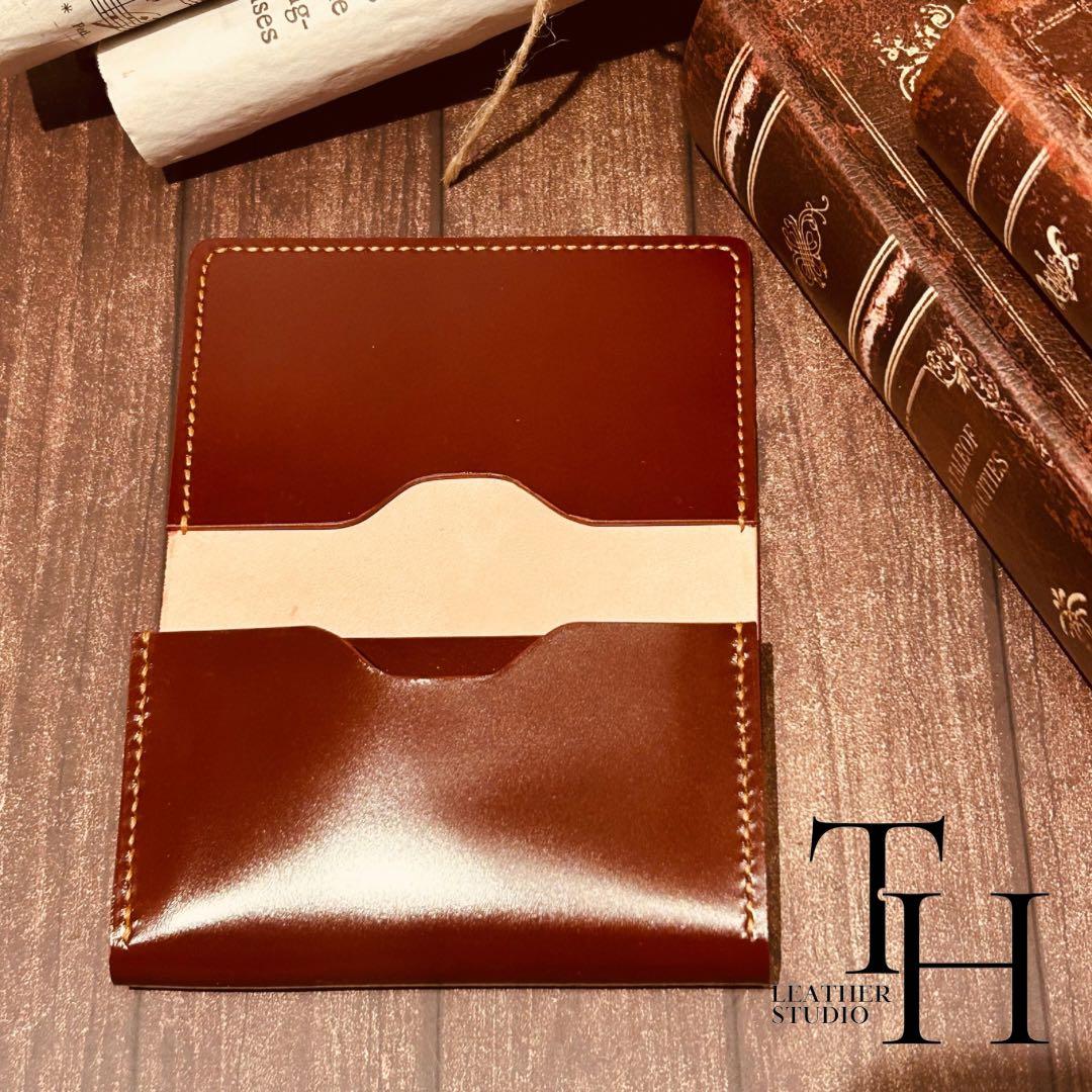 コードバン　名刺入れ　新喜皮革　バーガンディ　3個セット