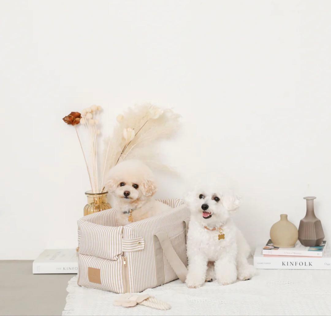 新品⭐︎モンシェリストライプドライブセンターペットベッド　ドライブベッド