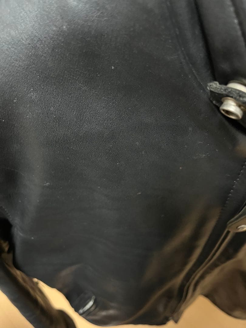 Schott ブラック レザー シングルライダース 38