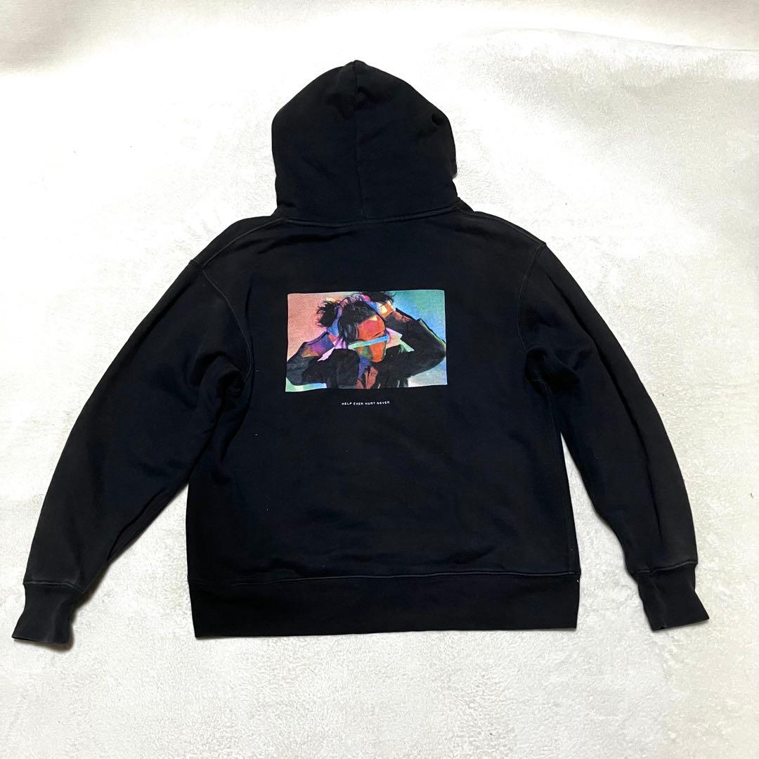 藤井風 HEHN カラフルグラフィック ブラックフード付きパーカー L