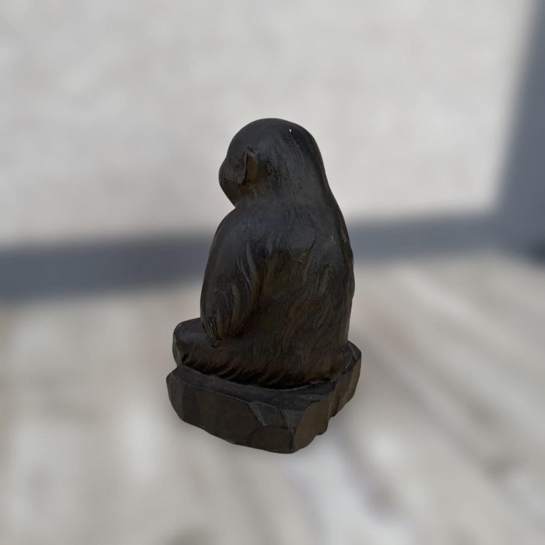 高岡鉄器　環水作　鉄製　猿の置物 約20cm オプジェ