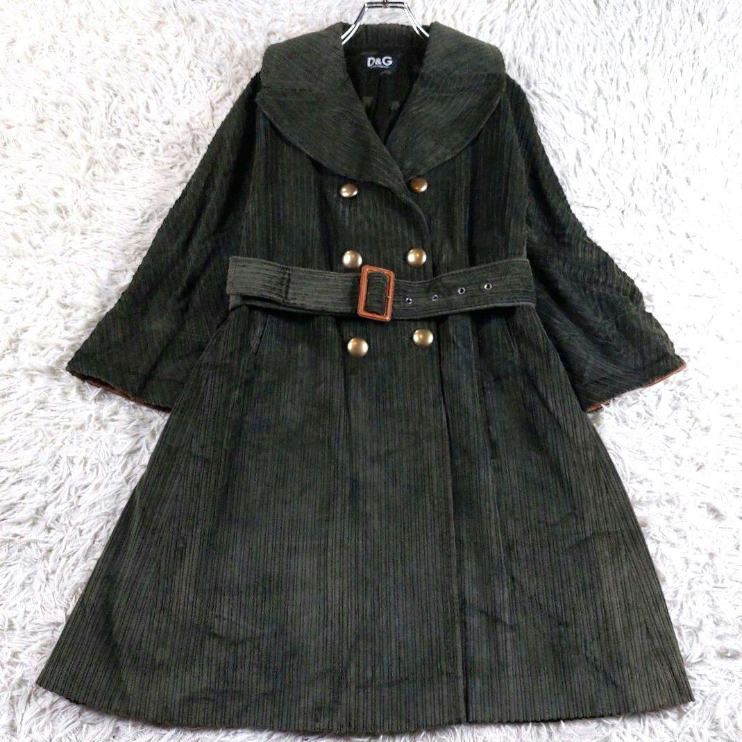 DG ドルチェ&ガッバーナ 金ボタン コーデュロイダブル チェスターコート 40