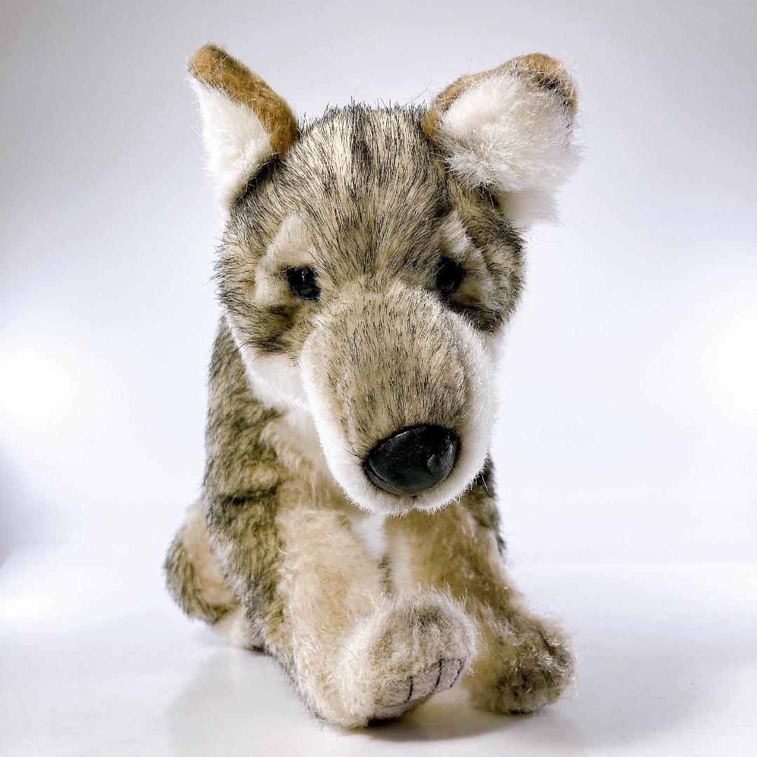 HANSA 子オオカミ 立ち・座り姿 2体セット　オオカミ　|2410|