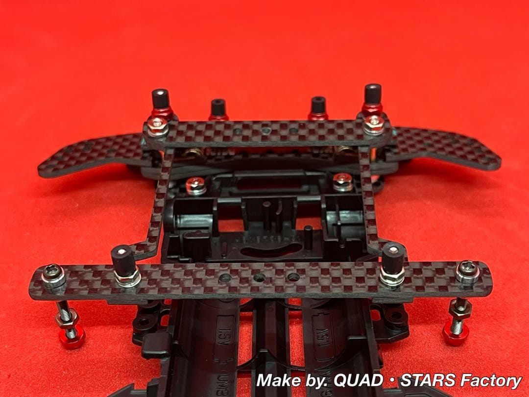 【ミニ四駆・VZ用】2軸ATピボットバンパー＋フロント提灯　2022／カーボン