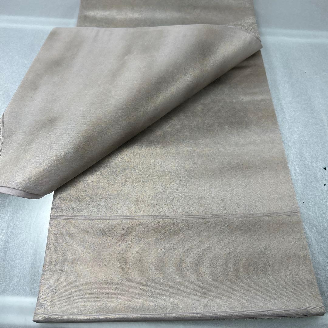 シルバー 花柄刺繍 六通袋帯1222