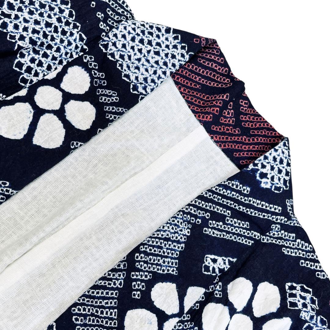 A98夏着物　洗える　有松鳴海絞り 高級浴衣 花 綿　祭り　花火会