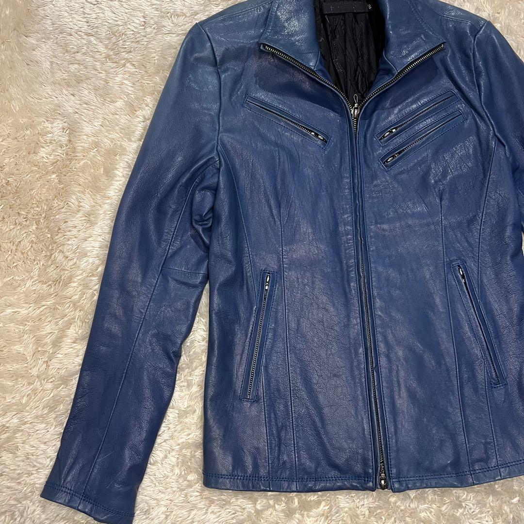 FUGA シングル ライダース ジャケット ジップ Y2K 総柄 ハイネック