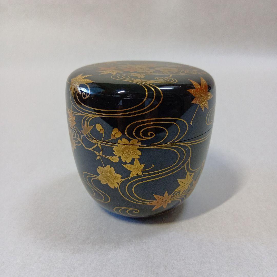 茶道具　大棗雲錦流水蒔絵