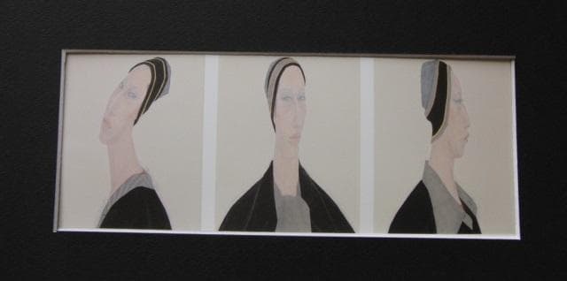 津田一江、【私のKazue】、希少な額装用画集より、新品額装付、状態良好