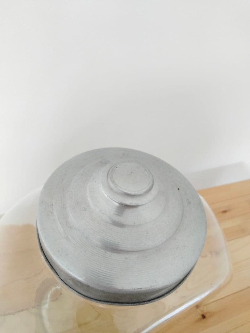 ガラス瓶　昭和レトロ キャンディポット ブリキ蓋付き　駄菓子　猫瓶　 昭和初期