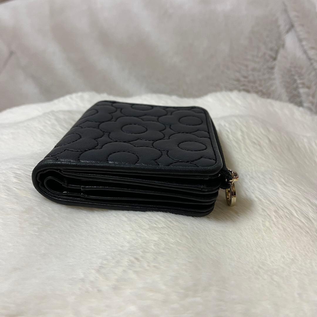 MARY QUANT キルトフォームデイジー ウォレット ブラック