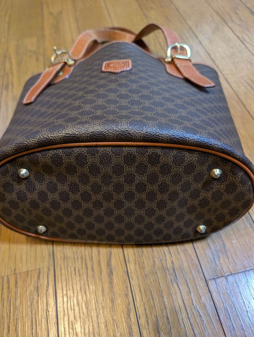 CELINE　 ブラウン　レザー　ショルダー　バッグ