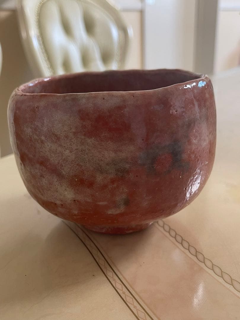 鶴巻宗富　赤楽茶碗