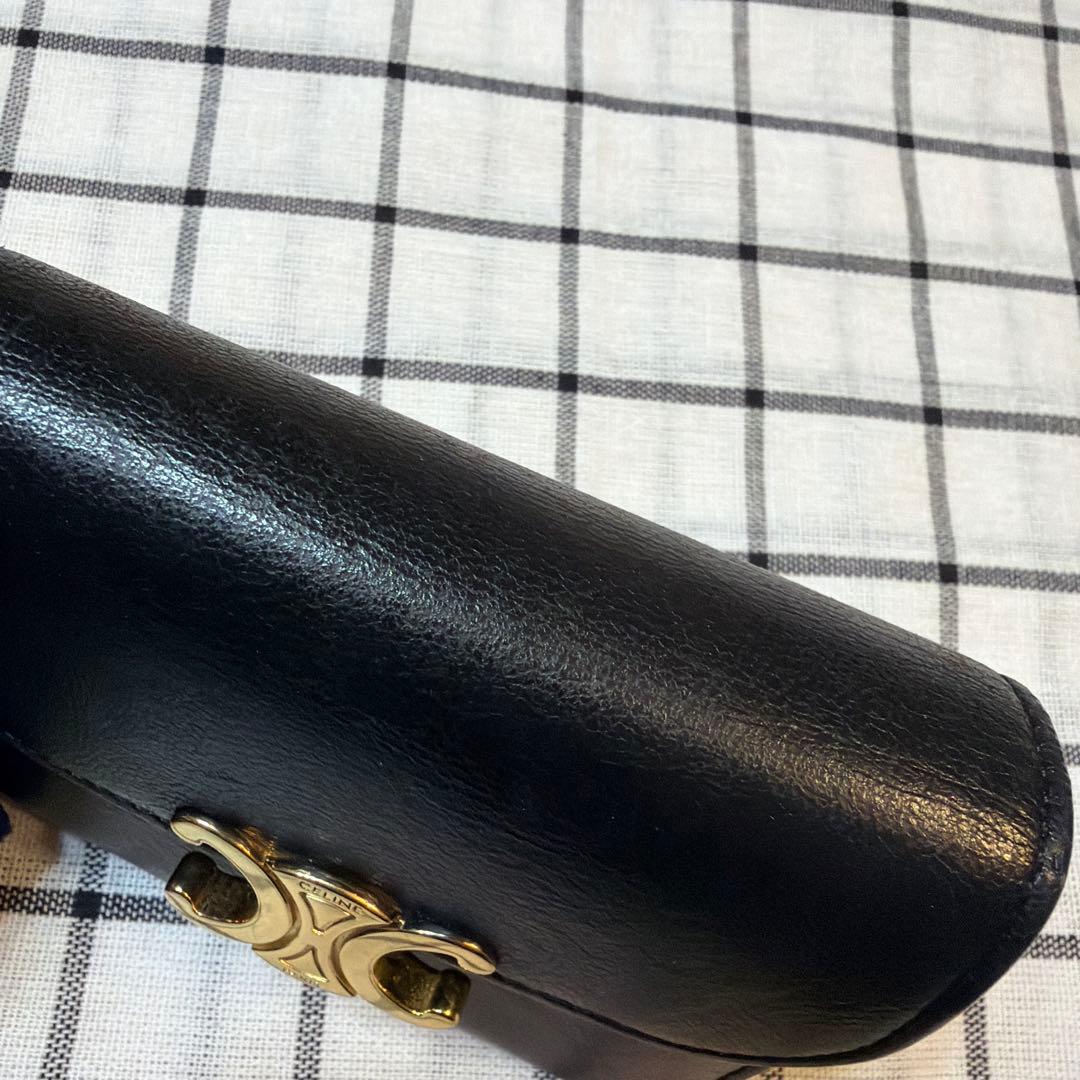 CELINE ブラックレザー 三つ折り財布