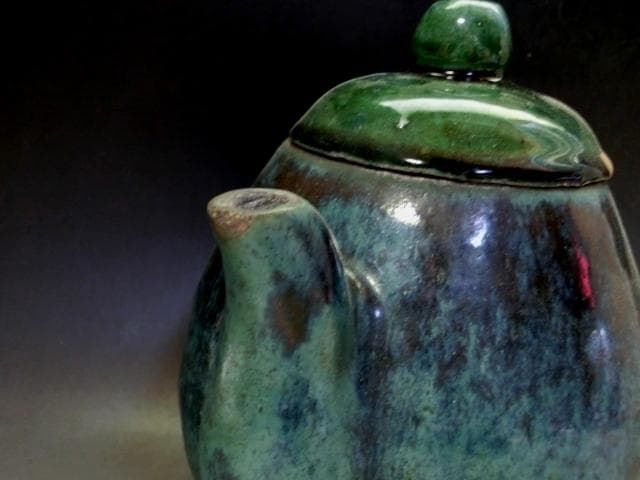 水注■水指 水次 青緑釉 昊廻昌？金継ぎ直し有り お茶道具 煎茶道具 骨董品■