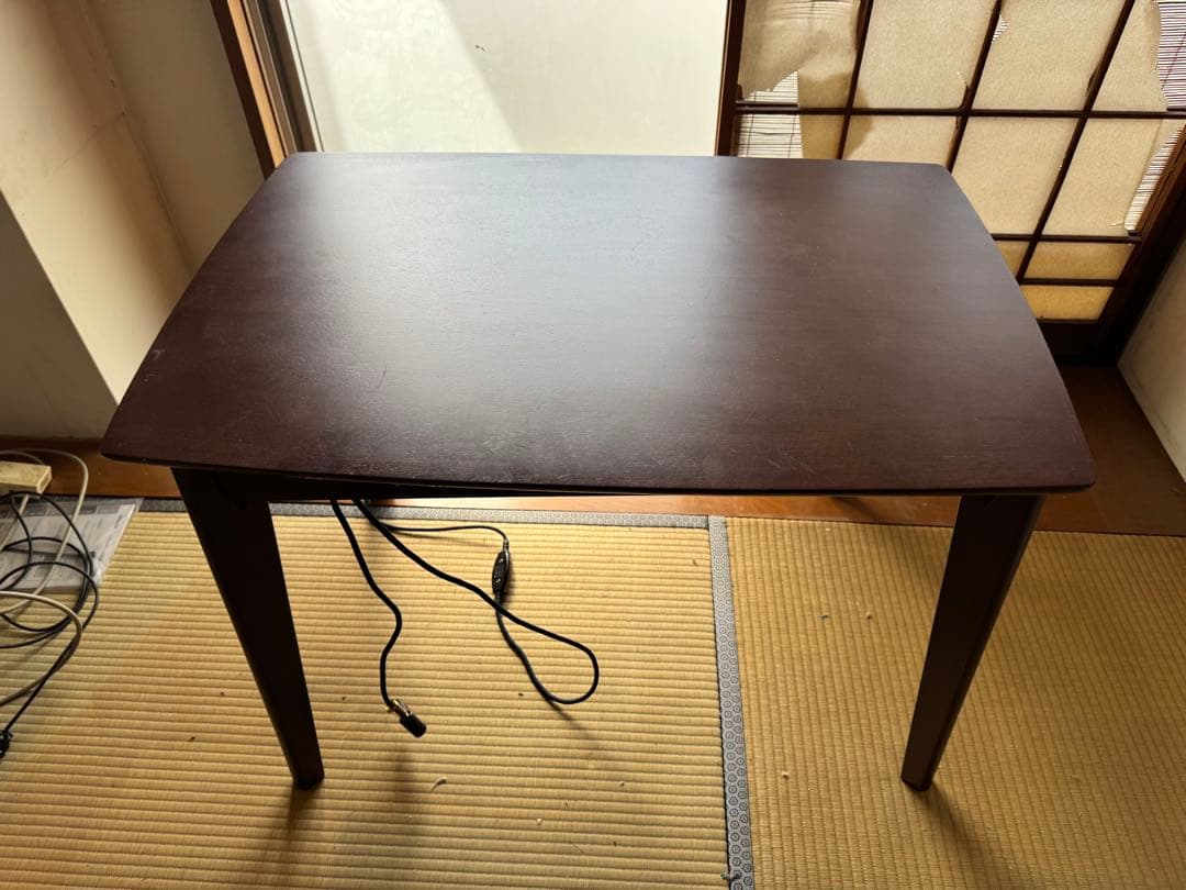 全国発送無料　木目調こたつダイニングテーブル オールシーズン対応