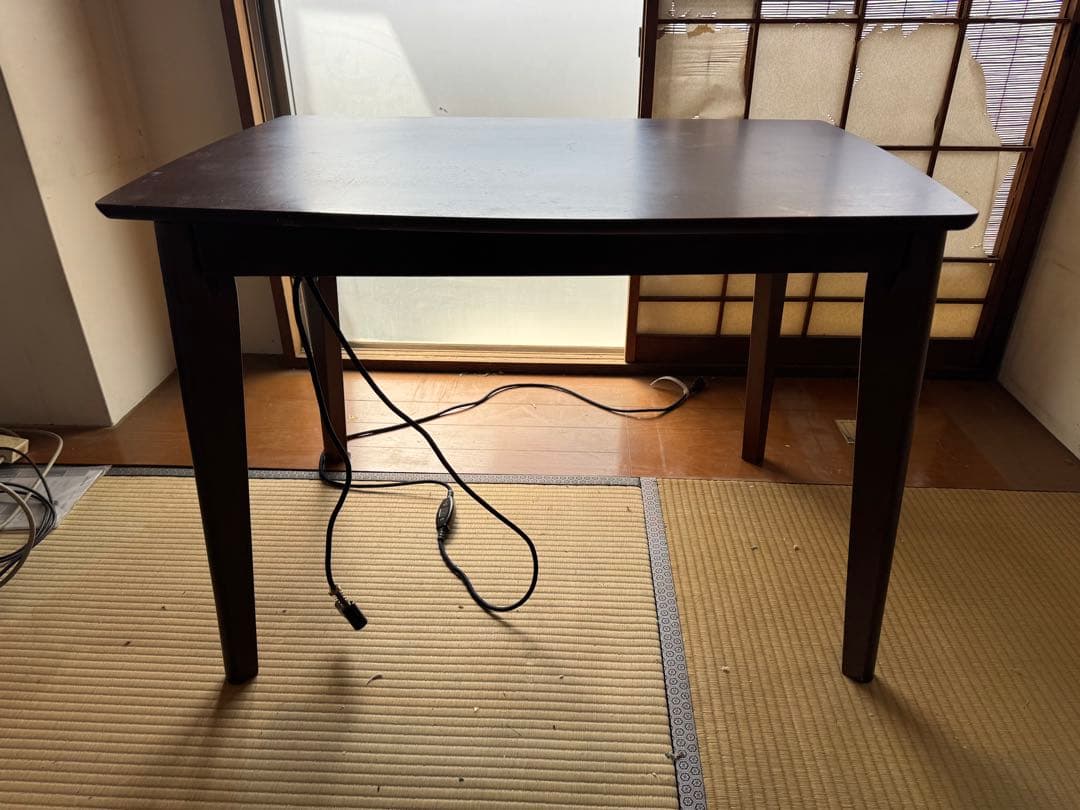 全国発送無料　木目調こたつダイニングテーブル オールシーズン対応