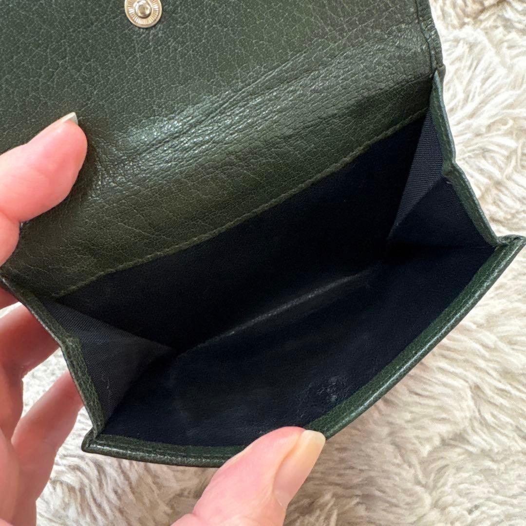 BVLGARI ブルガリ ダークグリーン レザー 二つ折り財布