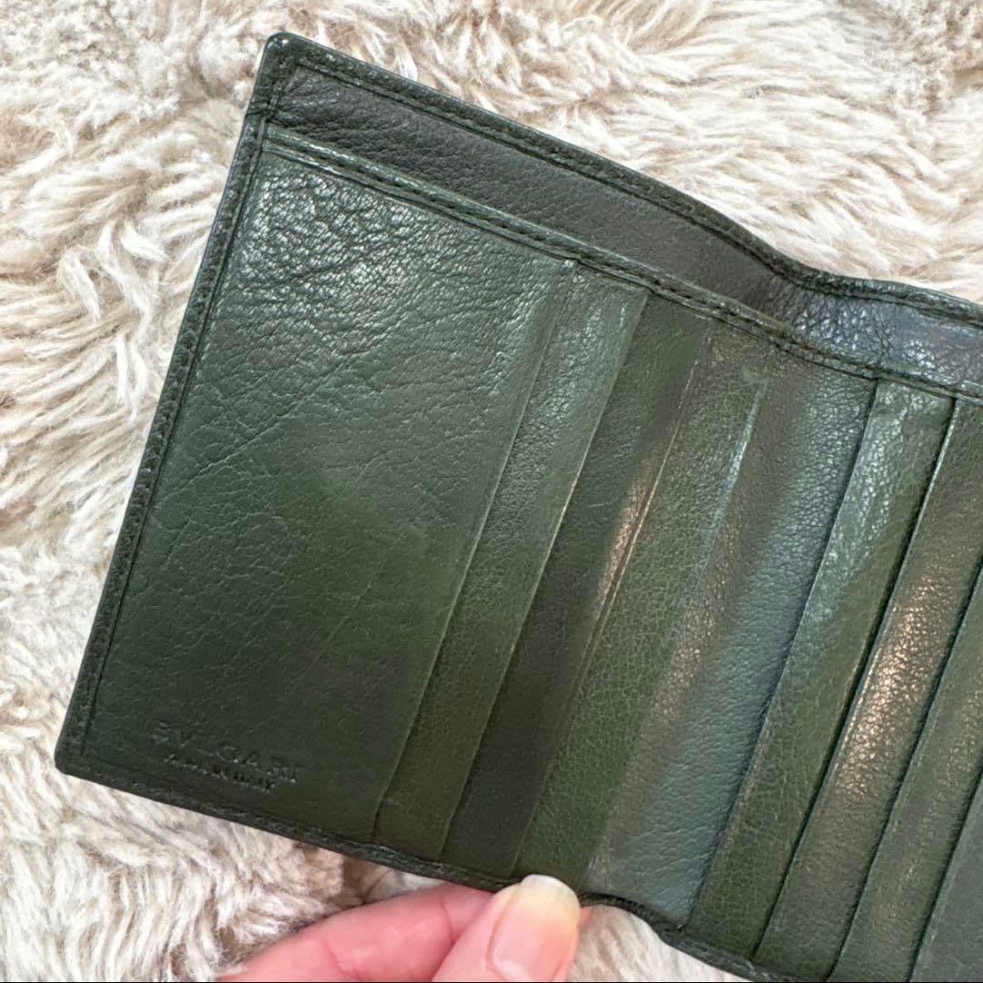 BVLGARI ブルガリ ダークグリーン レザー 二つ折り財布