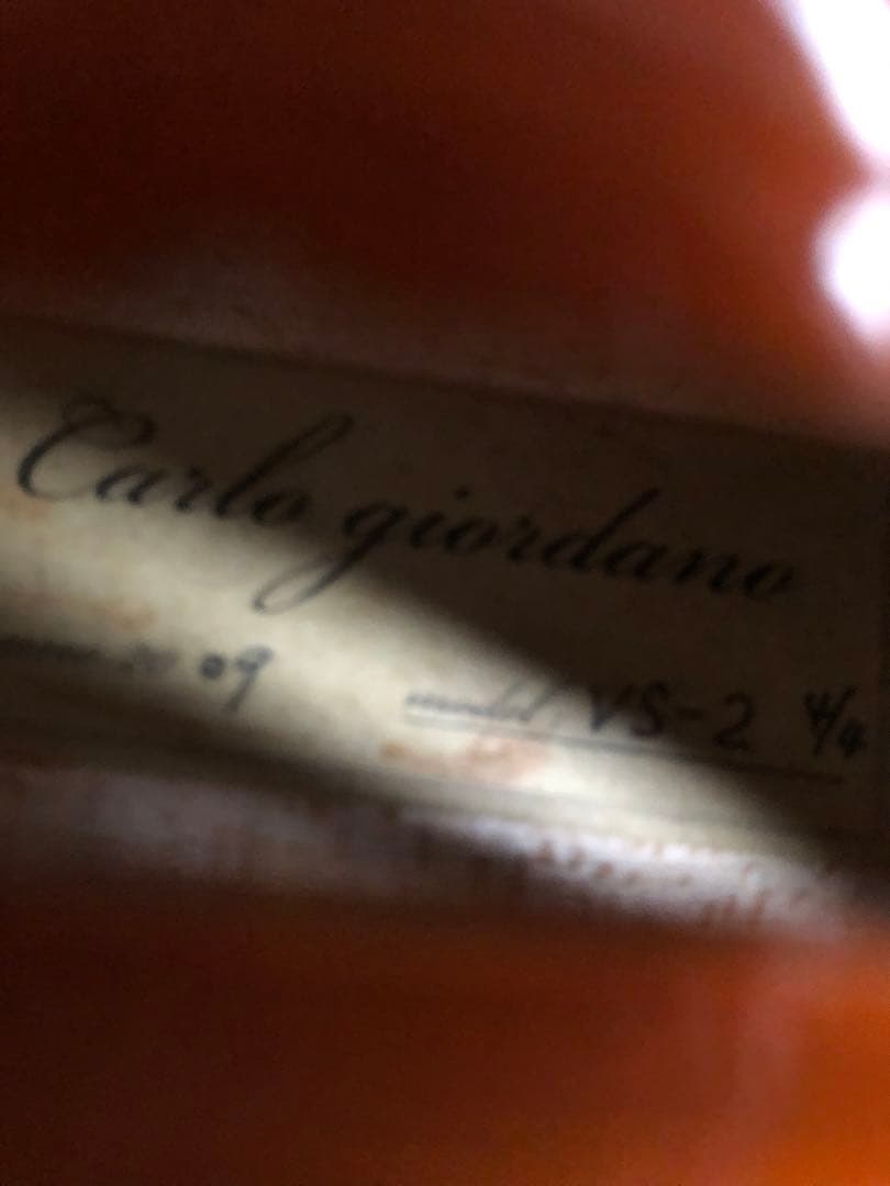Carlo giordano VS-2 バイオリン本体 茶色 ケース付き