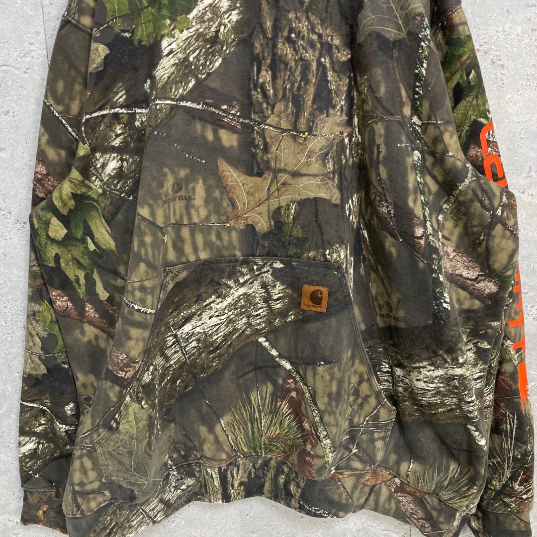 カーハート　リアルツリー　迷彩　スウェットパーカー　サイドプリント　2XL