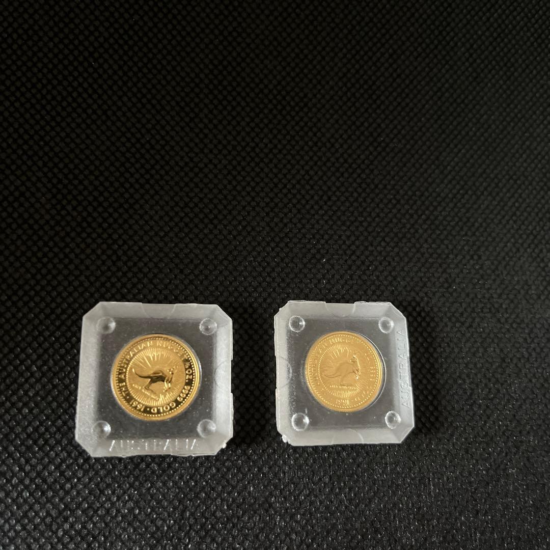 バ*ー様 1991オーストラリア金貨1/10オンス　2枚セット　カンガルー　エリ