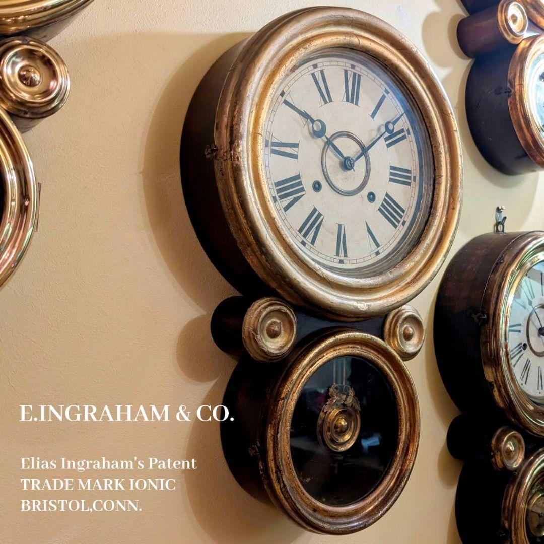 四つ丸　アンティーク掛時計　古時計　ダルマ時計　イングラハム掛時計